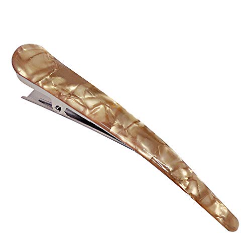 LONEEDY Large Duck Teeth Bows Hair Clips Hair Grip Hair Beak Barrettes for Thick, Fashion Hairpins Chic Styling Claw for Women and Girls (Gold)