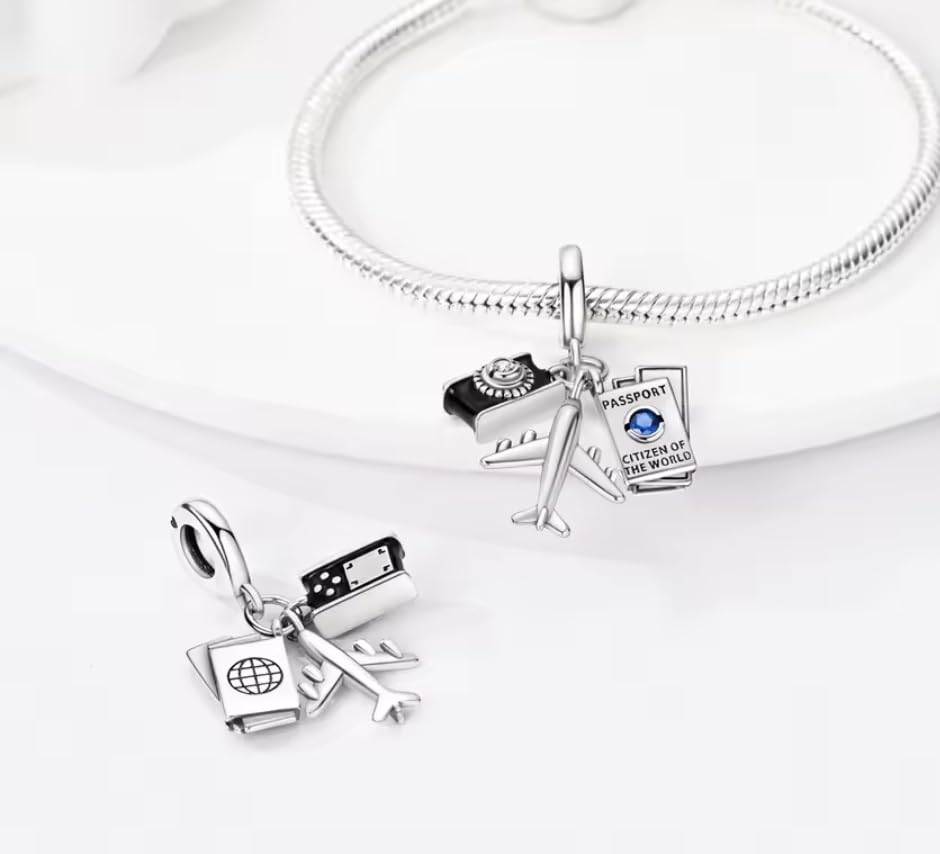 Dijes de plata de ley 925 con circonitas para pulseras de eslabones 6