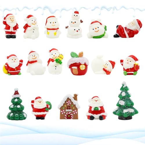 Forbabe 17 Stück Weihnachtsfiguren Klein, Kleine Weihnachtsfiguren...
