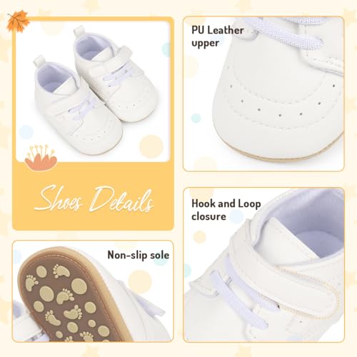 Image of Baby Boys Girls Sneakers Toddler Non-Slip Soft Rubber Sole First Walking Shoes Infant Newborn Crib Dress Shoes