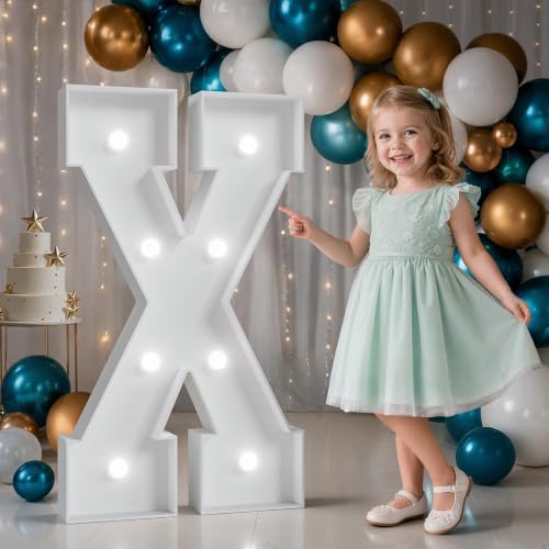 Image of 3FT Marquee Letters X, Large Light Up Letters for Birthday Decor
