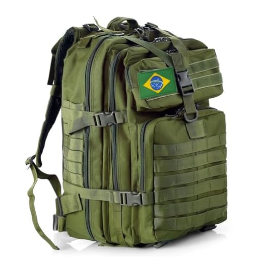 THURAM Mochila Técnica 50L Multiuso, Sistema Modular de Fixação, Grande Capacidade para Trilhas, Acampamentos e Aventura - Impermeável e Resistente para Atividades ao Ar Livre (Verde Escuro)