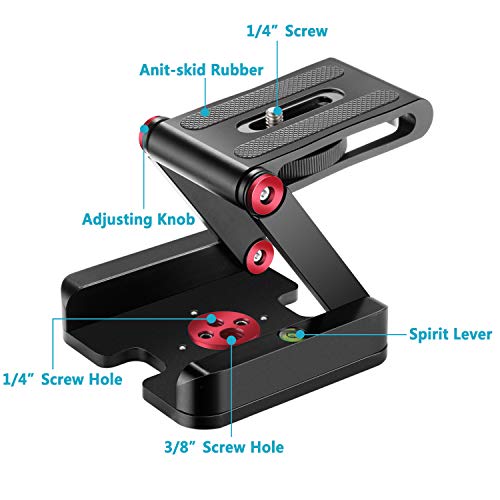 NEEWER faltende Z Flex Neigungs Kopf Stativ Kugelkopf mit Schnellwechselplatte QR Platte -Aluminiumlegierung… – Bild 8