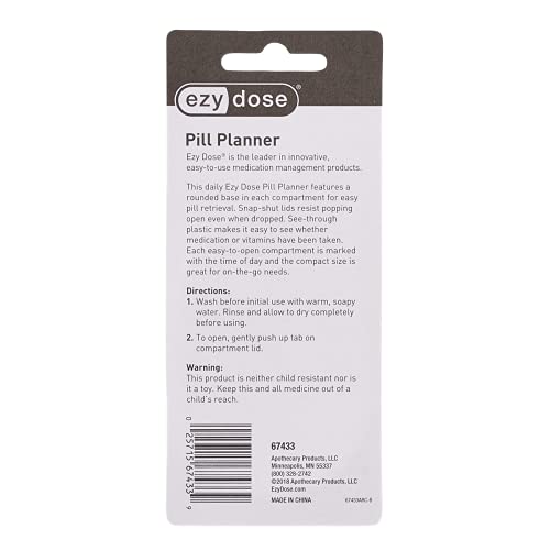 Image of EZY DOSE Daily AMPM Pill Reminder, Colors Vary, 1 Count (Pack of 4)