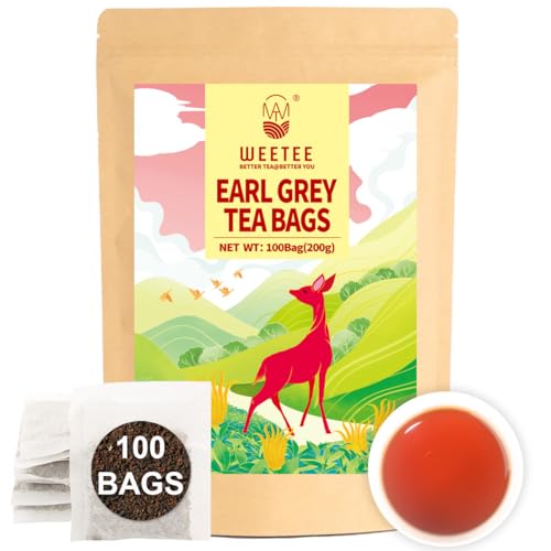 WT WEETEE Earl Grey Tea Bags 100 Count, Black Tea Flavored with Bergamot