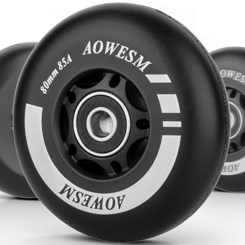 AOWESM Inline Skate Wheels 80mm 76mm 72mm 85a Outdoor Indoor Black...