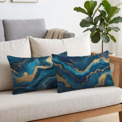 Taie oreiller turquoise velours 50x70 housse coussin imperméable - 3