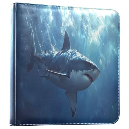 Álbum de Fotos Scrapbook Adhesivo DIY con Patrón de Tiburón, 3 Anillas, 40 Páginas, 8x10 para Recuerdos miniatura 1