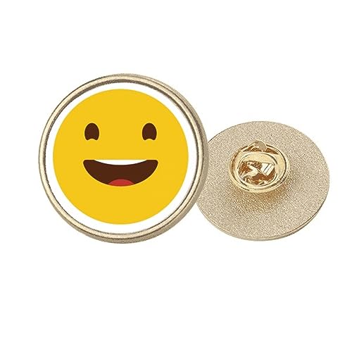 Broche ronde en métal doré Happy Laugh pour sublimer votre veste de bureau