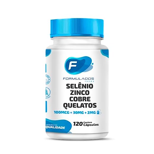 Selênio 100mcg, Zinco 30mg e Cobre 2mg Quelatos 120 Cápsulas