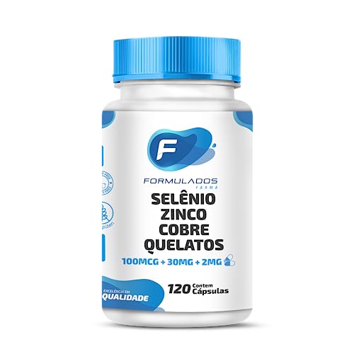 Selênio 100mcg, Zinco 30mg e Cobre 2mg Quelatos 120 Cápsulas