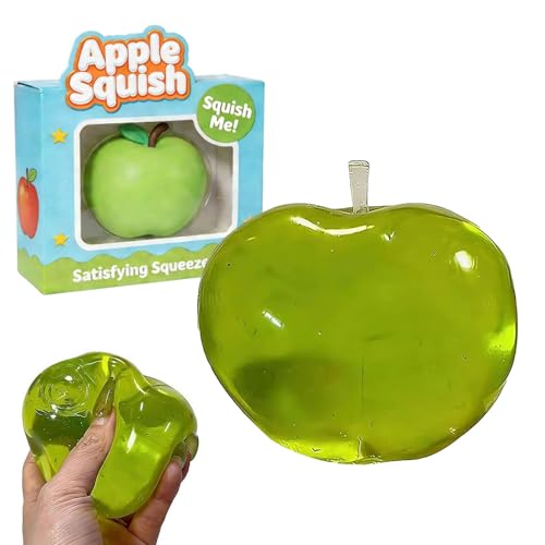 Carrot Squishy, Banana Strawberry Peach Peanut Apple Dragon Fruit Cherry Squish Giant Jumbo 5.5 Inch Vegetable Realistic Moldable Slow Rise Relaxing Sensory Fidget Toy Squeezable Ball(Apple A)