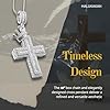 HALUKAKAH Men's Moissanite Cross Pendant Necklace, Premium 4.0ct Total Lab-Grown Diamonds, Platinum White Gold Plated 925 Sterling Silver, Box Chain 45cm, Pavé Set Luxury Religious Jewelry #2