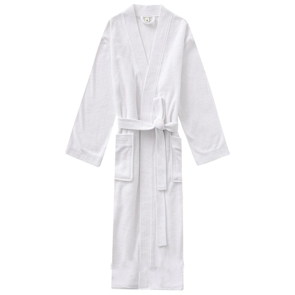 TDIOSN Bathrobe for Women and Men, Towel Fabric, Quick-Drying, Soft, Easy to Wear After Bath, Mama Gown, Loungewear, Long, Onsen, Hotel, Bath Essentials, Gift, Present Large white