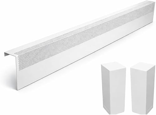 Vista 11 de Baseboarders Basic Series - Montura cubierta para calentador, de acero galvanizado, fácil de poner, color blanco