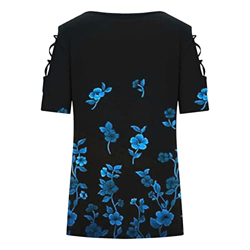 3/4 Sleeve Shirts For Women,Women's Lace Crochet Tops Cute Crew Neck Puff Short Sleeve Blouse Shirt Tank Tops Women Trendy Sexy Shirts For Women Cotton Blouses For Women Black Tops For Women #TOP3