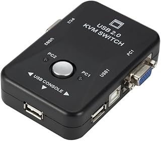 KVM Switch Two-Port Manual VGA Two-in, One-Out Switcher Two Computers Share One Display with One Keyboard and Mouse. (kvm01)