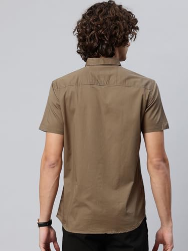 Image of Majestic Man Slim Fit Pure Cotton Half Sleeve Solid Casual Shirt