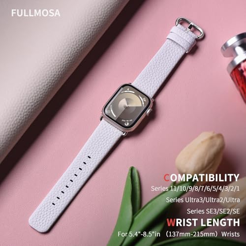 Image of Fullmosa Leather Band Compatible with Apple Watch Band 42mm 44mm 45mm 46mm 49mm, Genuine Leather Replacement Strap for iWatch Ultra3 /2 /1 SE3 /2 /1 Series 11 10 9 8 7 6 SE 5 4 3