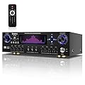 Daakro AV-735A 600W 5.1 Channel Home Theater Stereo Receiver,Wireless Home Audio Amplifier System,Digital Stereo Receiver/Amp System w/ 3 Mic in Echo/BT/USB/SD/RCA/LED/Opt/Coax for Home/Studio