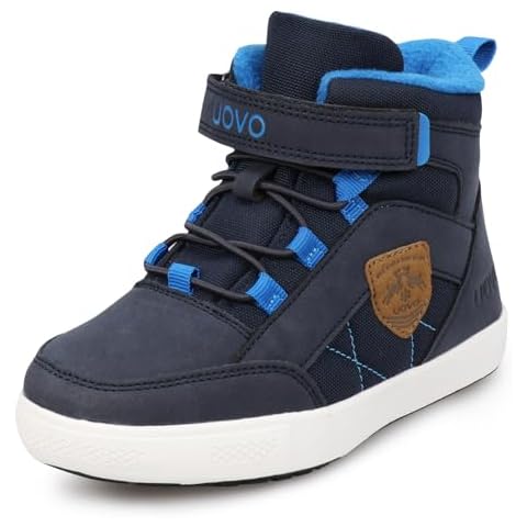 UOVO Boys Winter Boots Boys Hiking Boots Shoes Waterproof Boys Boots Sneakers Kids Outdoor Winter Shoes Hi Top Boys Snow Boots Slip Resistant (Little Boys/Big Boys) Navy Blue 4.5 Big Kid Cover