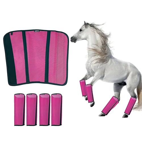 Angetra Mesh Horse Fly Boots Set of 4, Loose Fitting Shoofly Leggings for Horses with Breathable & Adjustable, Fly Leg Wraps for Horses Stop Annoying Stomping, Stay-on Comfortable Shoo Fly Boots