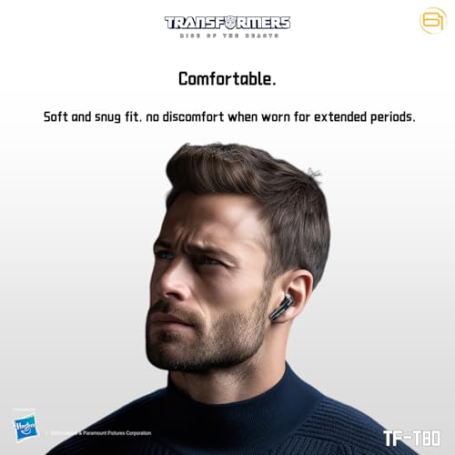 Image of Transformers TF-T80 Bluetooth True Wireless Earbuds with Noise Cancelling in-Ear Cool HiFi HD Calling Dual Modes Sports Music Game Long Endurance Earphones - Yellow Bumblebee