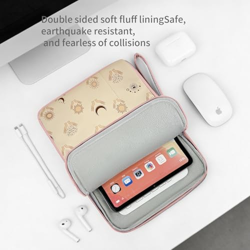 Image of MOCA Universal 7-8 Inch Tablet Sleeve Case, Polyester Protective Cover with Zipper and Wrist Strap, Compatible with Kindle, iPad mini, Samsung, Lenovo Tablets (Mystic Moon, 7-8 inch)