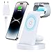 Produktbild 3 in 1 iPhone Ladestation Kabelloses Ladegerät für Apple - Wireless Charger für 16e 16 15 14 13 12 11 X Pro Max & Apple Watch 10 9 8 7 6 SE 5 4 3 2 Air Pods 4 3 Pro mit 18W Fast Adapter(Weiß)