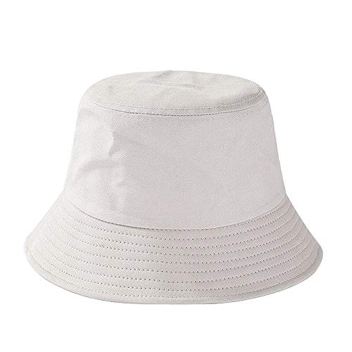 TREESTAR d'été Simple Monochrome Double Couche pêcheur Chapeau Unisexe Chapeau de Seau Chapeau de Protection Solaire pour l'extérieur du Tourisme Pêche 1 pcs, Coton, Beige, 60 cm