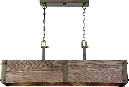 Image of Nuvo 60 /6424 Winchester 4-Light Trestle Pendant Bronze & Aged-Wood Finish