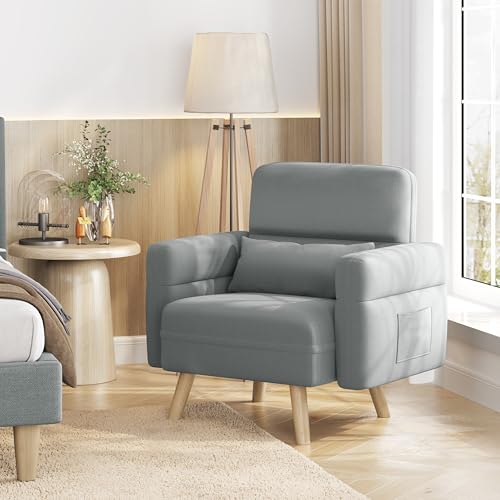 Yaheetech Kleines Sofa Mini Gepolsterte Couch mit Lendenkisse Loveseat Sitzfläche 54 × 50 cm für Loft/Apartment/Spielzimmer Hellgrau Yaheetech Kleines Sofa Mini Gepolsterte Couch mit Lendenkisse Loveseat Sitzfläche 54 × 50 cm für Loft/Apartment/Spielzimmer Hellgrau