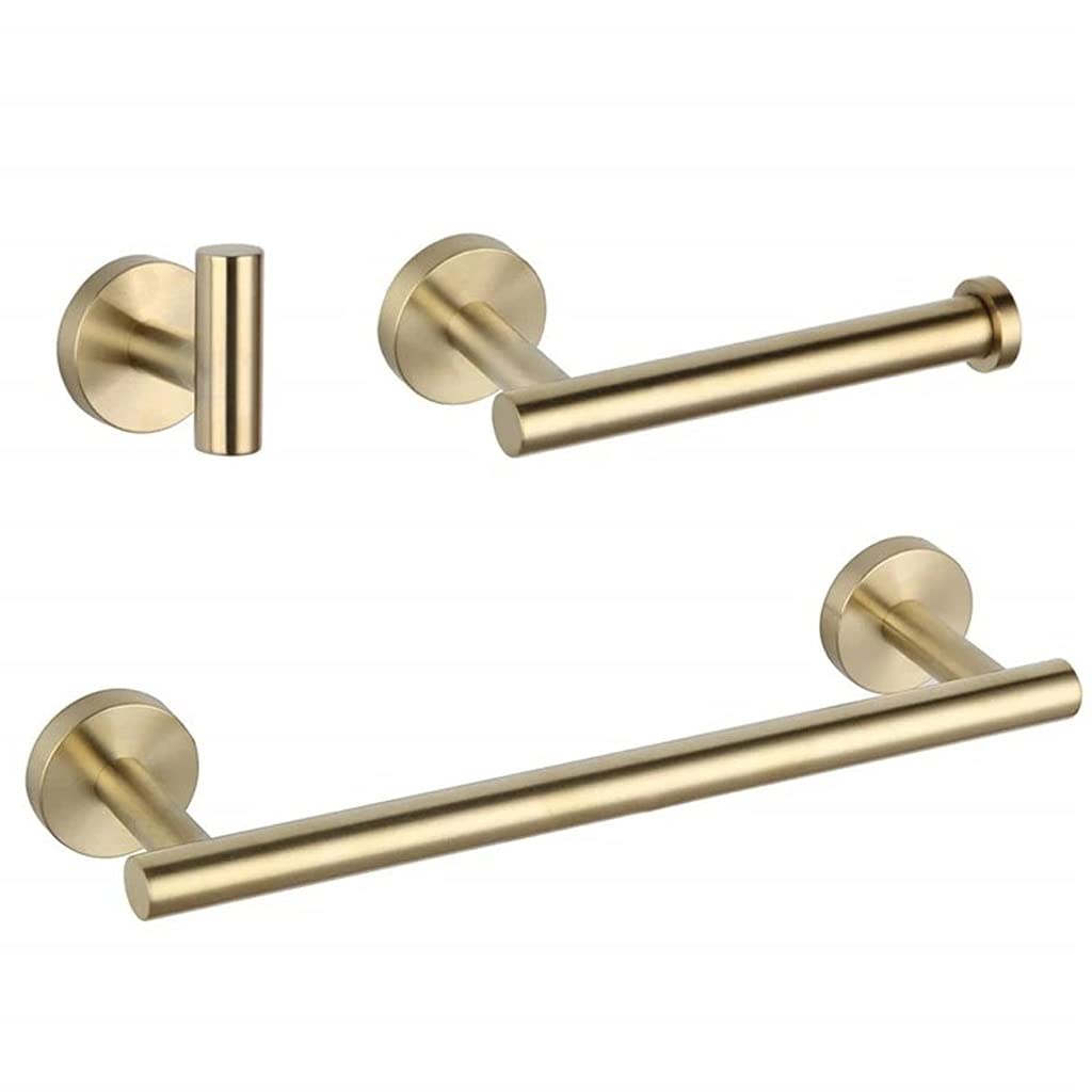 XYNSNDB Conjuntos de Accesorios de baño de Oro Pulido, Soporte para toallero, Soporte de Papel higiénico, Gancho para Bata y Abrigo, Juego de baño de Acero Inoxidable