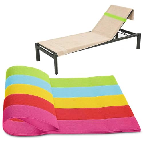 Guirnd 5 Pack Towel Bands Towel Clips for Beach Chairs Elastic Windproof Towel Hold for Beach Chairs Pool Chairs & Cruise Ship - Vacation Towel Bands Accessory