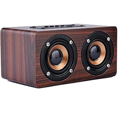 Veemoo Kabellos Bluetooth Lautsprecher Holz 8 Stunden Spielzeit 10W Tragbar Stereo Redner mit Mic Unterstützung TF-Karte Handsfree AUX für iPhone iPod iPad Samsung LG HTC Laptop PC Cover