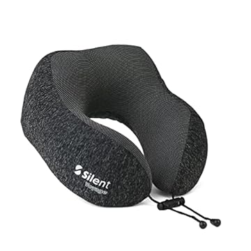 Travesseiro Apoio Encosto de Pescoço Silent para Viagem Ergonômico em Forma de U - Travesseiro ,ótimo para viajar,dormir, relaxar em casa e no trabalho (Preto Mesclado)
