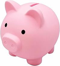 貯金箱 かわいい 豚 ブタ 500円 子供 500円玉 ブタさん 割れない貯金箱 プレゼント RIMINA (中, ピンク)
