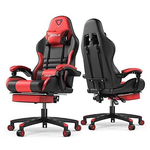 Furgle Gaming Chair Racing Style High-Back Office Chair w/4D Adjustable Armrests PU Leather Executive Ergonomic Swivel Video Game Chairs with Rocking Mode