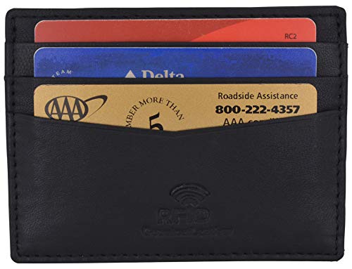 Men's RFID Blocking Slim Thin Soft Genuine Leather Credit Card Case Holder Wallet2