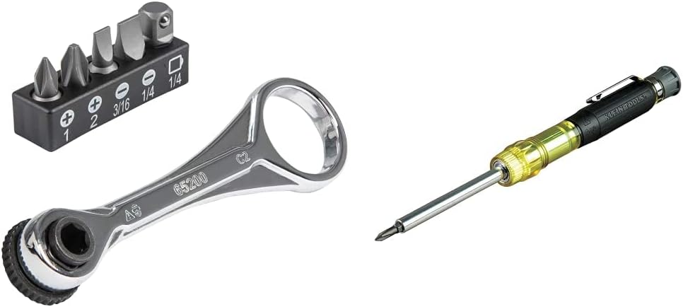 Klein Tools Mini Ratchet Set (5-Piece) and Precision Screwdriver Set (4-in-1)