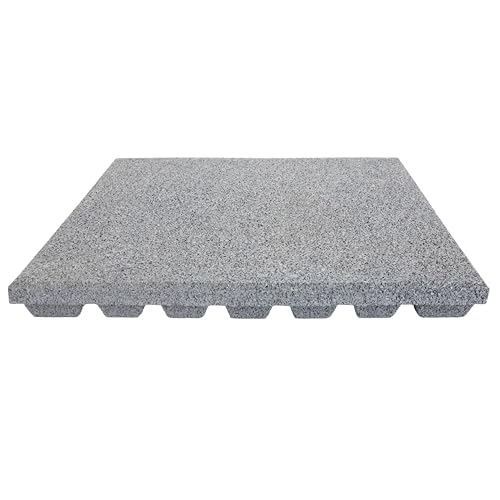 TOPRUBBER Fallschutzplatte 50x50x4 cm Grau Gummiplatte Fallschutzmatte...