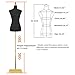 EaseHome Female Mannequin Torso, Height Adjustable Dress Form Manikin Body Clothing Display with Metal Bracket and Rectangular Base for Sewing Dress Display,Black