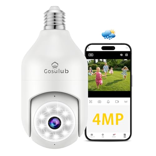 【完全無線・取付簡単】Gosulub 電球型防犯カメラ 防水 400万画素 2K画質...