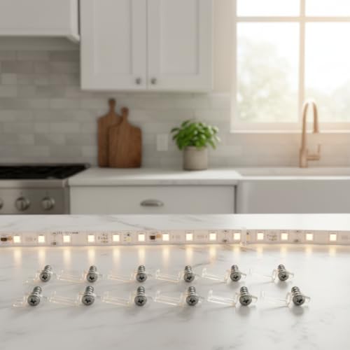 Image of 100Pcs Silver LED Strip Light Clips Light Fixture Mounting Bracket Clips One Side LED, Outside Rope Light Hangers for 10 mm Wide Non Waterproof LED Strip Lights,Wall Lights,Lighting Ceiling Fans