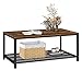 VASAGLE INDESTIC Coffee Table, Living Room Table with Dense Mesh Storage Shelf, Cocktail Table, Easy Assembly, Stable, Industrial Design, Rustic Brown ULCT64X