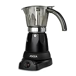 Jocca, Caffettiera Elettrica 6 Tazze, Base Girevole 360°, Sistema Mantieni Caldo, 450-480W