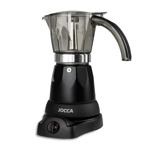 Jocca - Cafetera Italiana Eléctrica 6 Tazas con Base Giratoria 360°, Jarra sin Cable, Control Táctil y Asa de Frío Jocca - Cafetera Italiana Eléctrica 6 Tazas con Base Giratoria 360°, Jarra sin Cable, Control Táctil y Asa de Frío