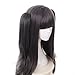 Xingwang Queen Women Girls' Cosplay Wig Long Straight Black Gray Mixed A Little Purple Hair Synthetic Wigs with two Ponytails