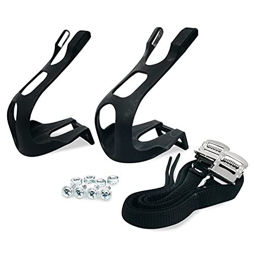 LOEVELOSI Fahrrad Pedal Haken Set (Schlaufen und Robuste Nyloniemen) zum...