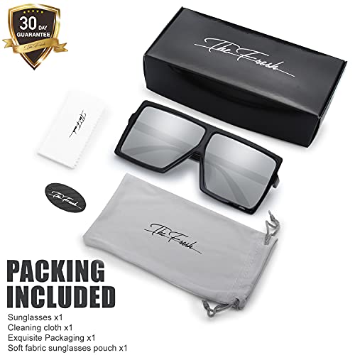 Image of The Fresh Large Oversized Fashion Square Flat Top Sunglasses - Exquisite Packaging